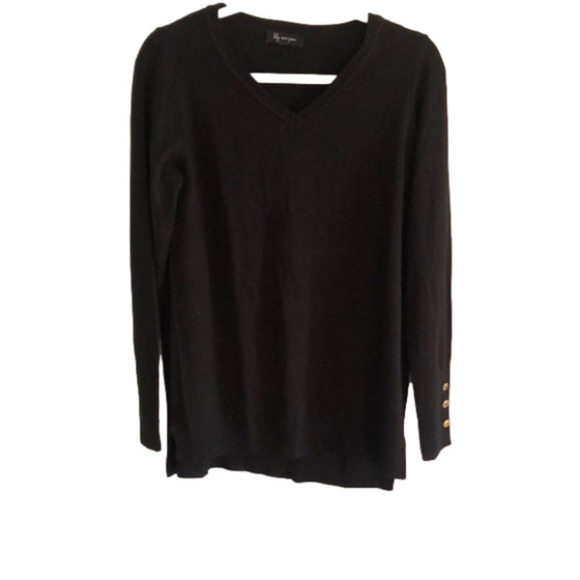 Women’s Black V Neck  Asymmetrical Soft Pullover Tunic size S/M - Picture 1 of 13